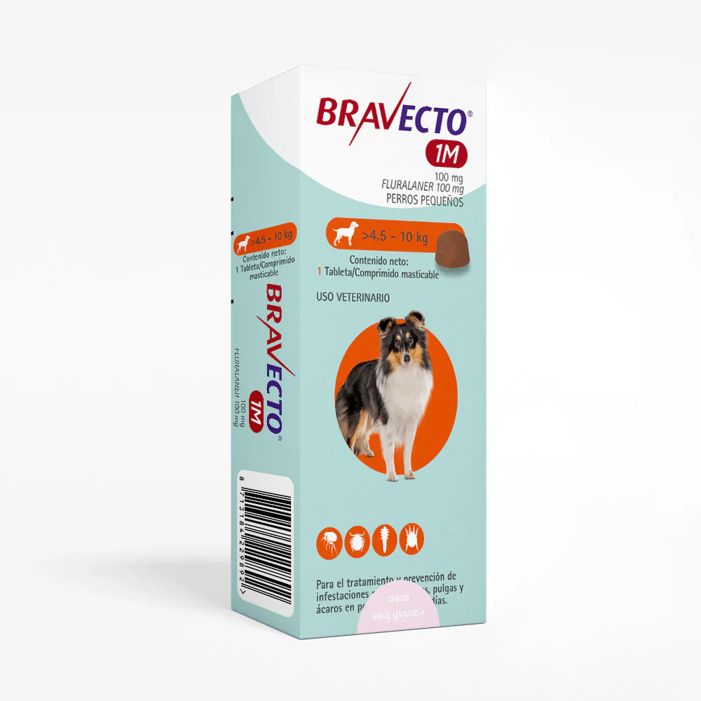 🐶 Bravecto Chew 1M – Tableta Antipulgas, Garrapatas y ácaros para Perros