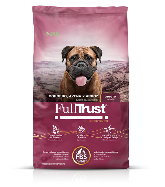 FullTrust Adulto Cordero, Avena y Arroz – Alimento Super Premium para Perro. Bolsa de 2 y 8 kg