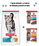 🐱 Hill’s Adult Indoor – Alimento para Gatos Adultos de Interior 7kg + 2 sobres de alimento premium