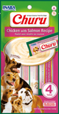 Inaba Churu Dog. Premio cremoso para perros. Paquete con 4 tubos.