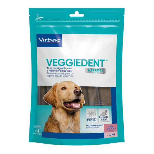 🦷 Veggiedent Fresh Large – Tiras Masticables para Higiene Dental para Perros Grandes