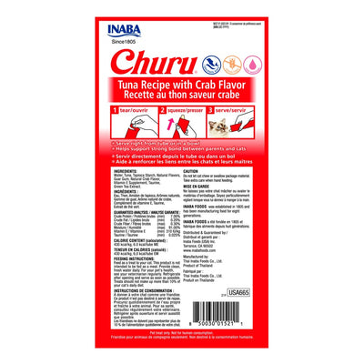 🐱 Inaba Churu Atún con Cangrejo – Premios Cremosos para Gatos con Sabor Irresistible