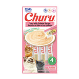 Inaba Churu Atún con Salmón – Premios Cremosos para Gatos. Caja con 6 sobres de 4 tubos cada una..