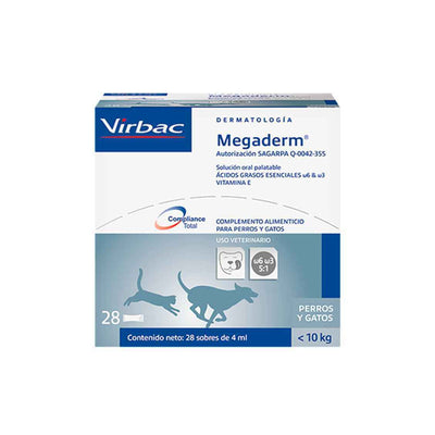 🐾 Virbac Megaderm – Suplemento de Omega 3 y 6 para Piel y Pelaje
