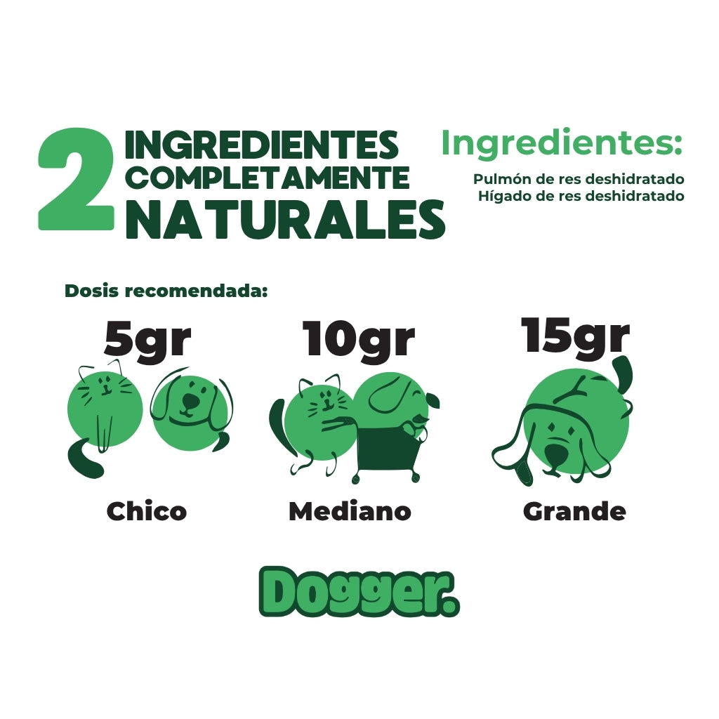 Dogger Snacks, Pelaje Brutal - Hígado y Pulmón de res