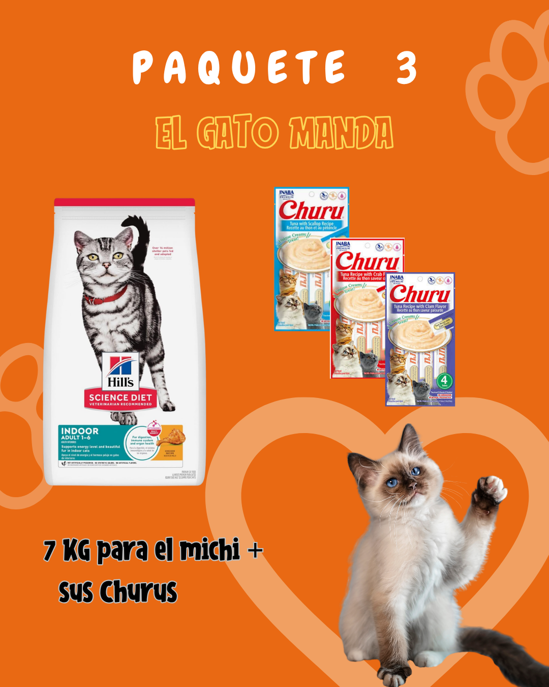 Paquete Hill's Gato Indoor y Sobres de Churus