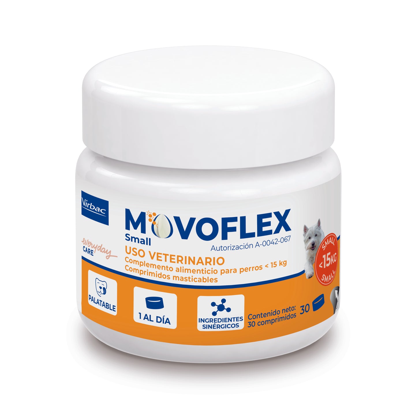 🐕‍🦺 Movoflex – Suplemento Avanzado para Articulaciones. Frasco con 30 comprimidos masticables.