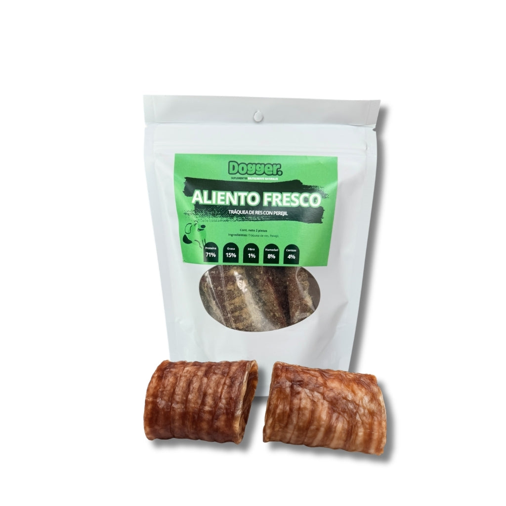 Dogger Snacks Aliento Fresco - Tráquea de res con perejil