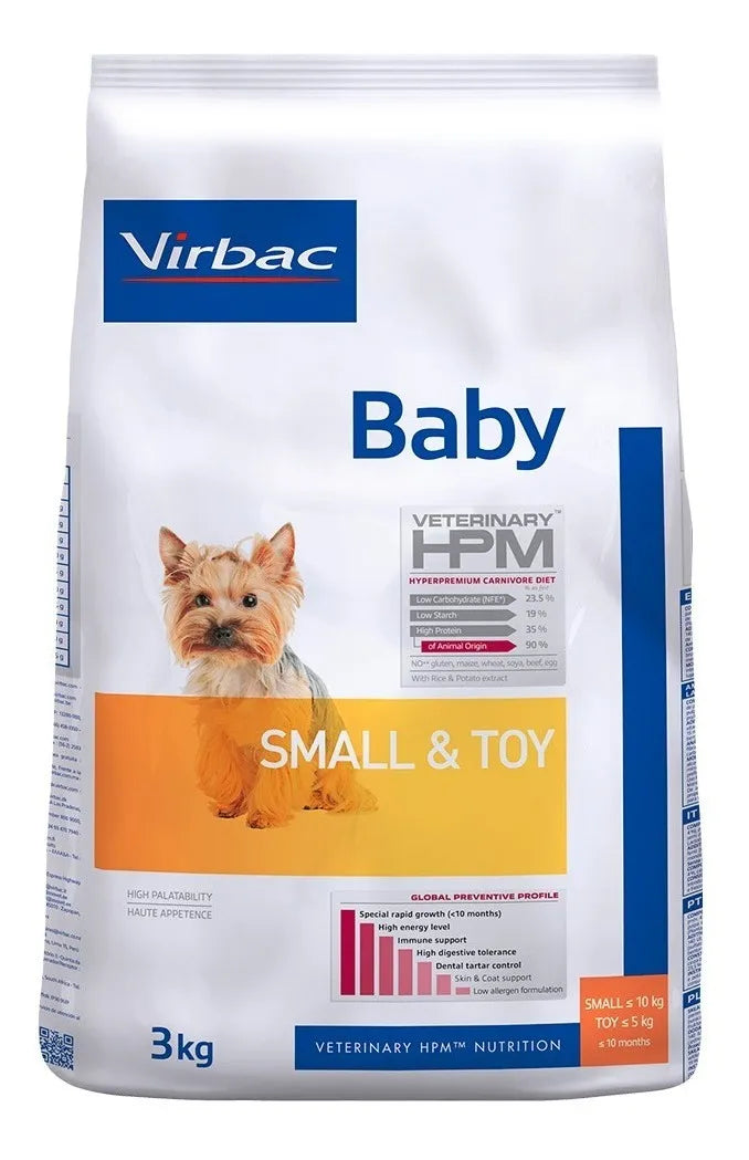 Virbac HPM Baby Small & Toy – Alimento para Cachorros de Raza Pequeña. Bolsa 3kg