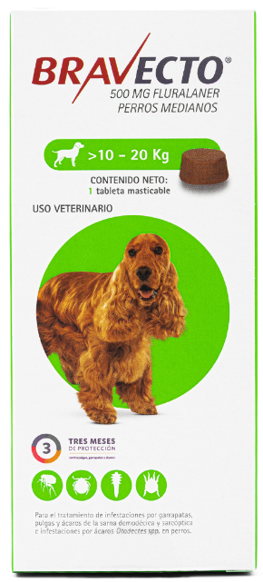 🐶 Bravecto Chew  3M – Tableta Antipulgas, Garrapatas y Ácaros para Perros. 3 meses de protección.