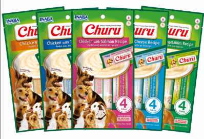 Inaba Churu Dog. Premio cremoso para perros. Paquete con 4 tubos.
