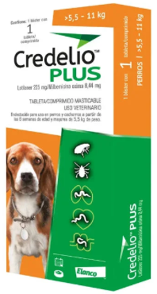 Credelio Plus – Tableta Masticable Desparasitación  Externa e Interna para Perros. 1 mes de protección. 5 presentaciones.