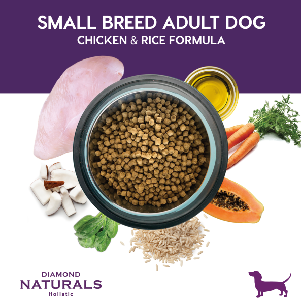Diamond Naturals Pollo & Arroz para razas pequeñas, bolsa 8.16 kg