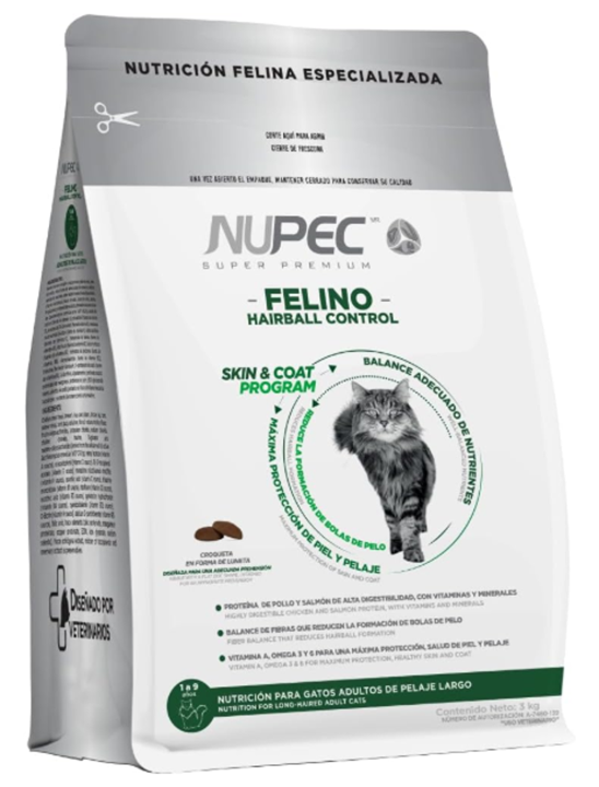 Nupec Felino Hairball control- Control de bolas de pelo. Bolsa de 3 kg.