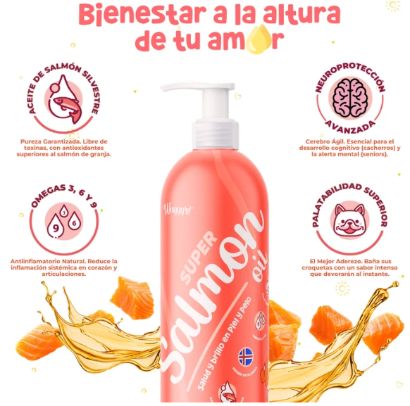 Waggy´s Super Salmón Oil - Salmón Silvestre con Omegas para Perros y Gatos