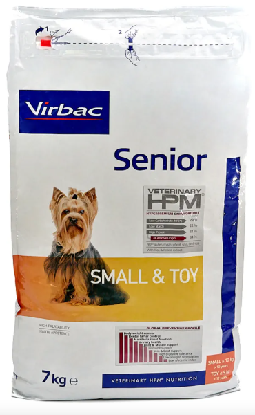 Virbac HPM Senior Small & Toy – Perros Senior Raza Pequeña. Bolsa 7 kg