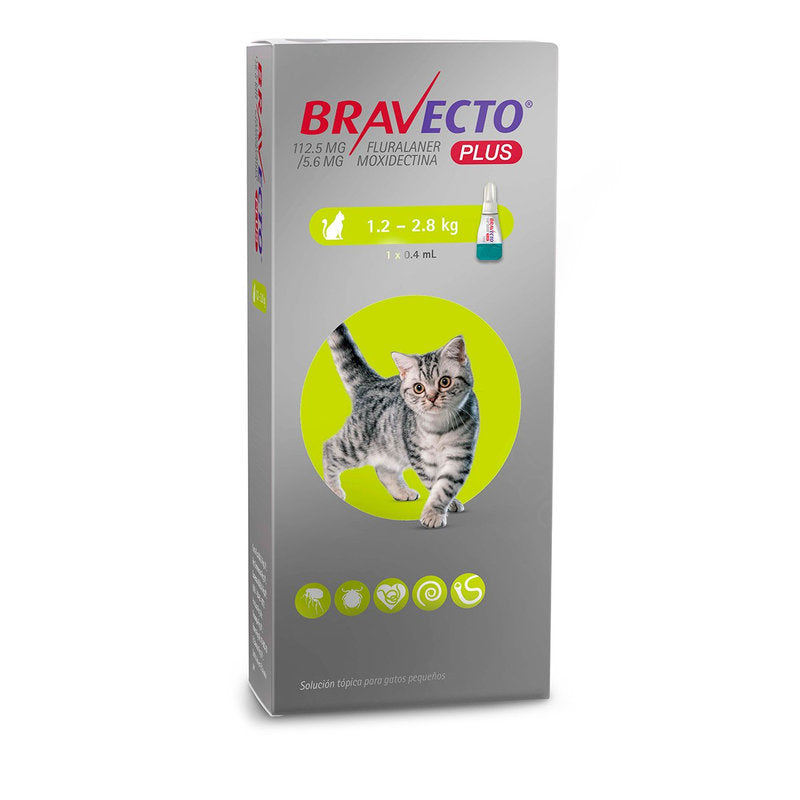 🐱 Bravecto Plus – Pipeta Desparasitante Interna y Externa para Gatos