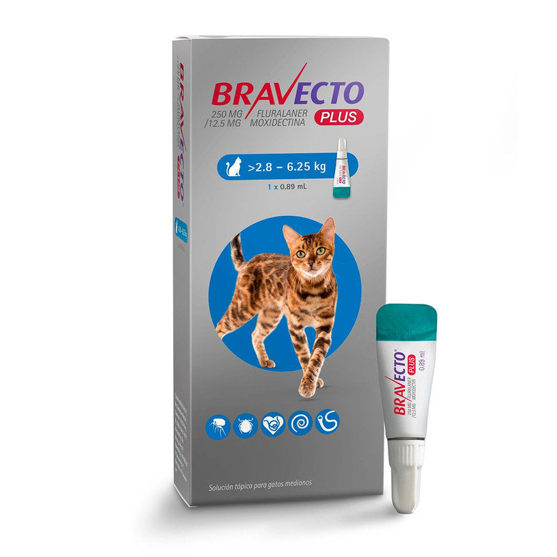 🐱 Bravecto Plus – Pipeta Desparasitante Interna y Externa para Gatos