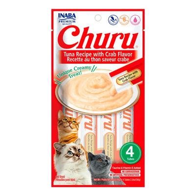 🐱 Inaba Churu Atún con Cangrejo – Premios Cremosos para Gatos con Sabor Irresistible