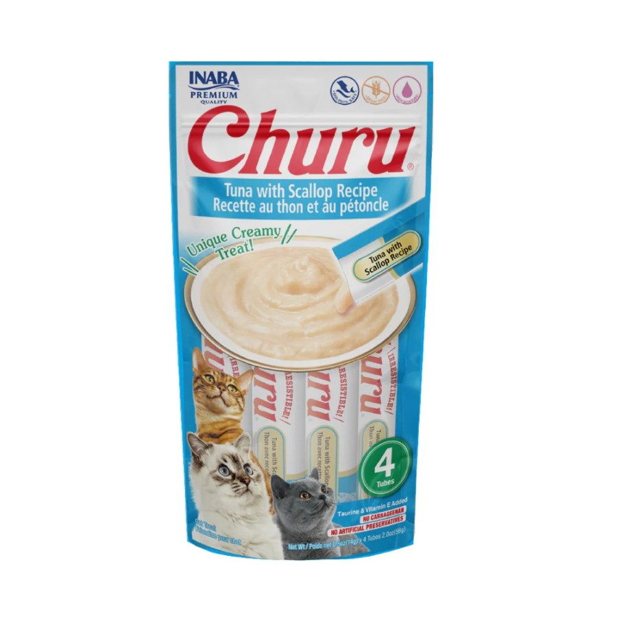 🐱 Inaba Churu Atún con Callo – Premios Cremosos para Gatos con Sabor Irresistible