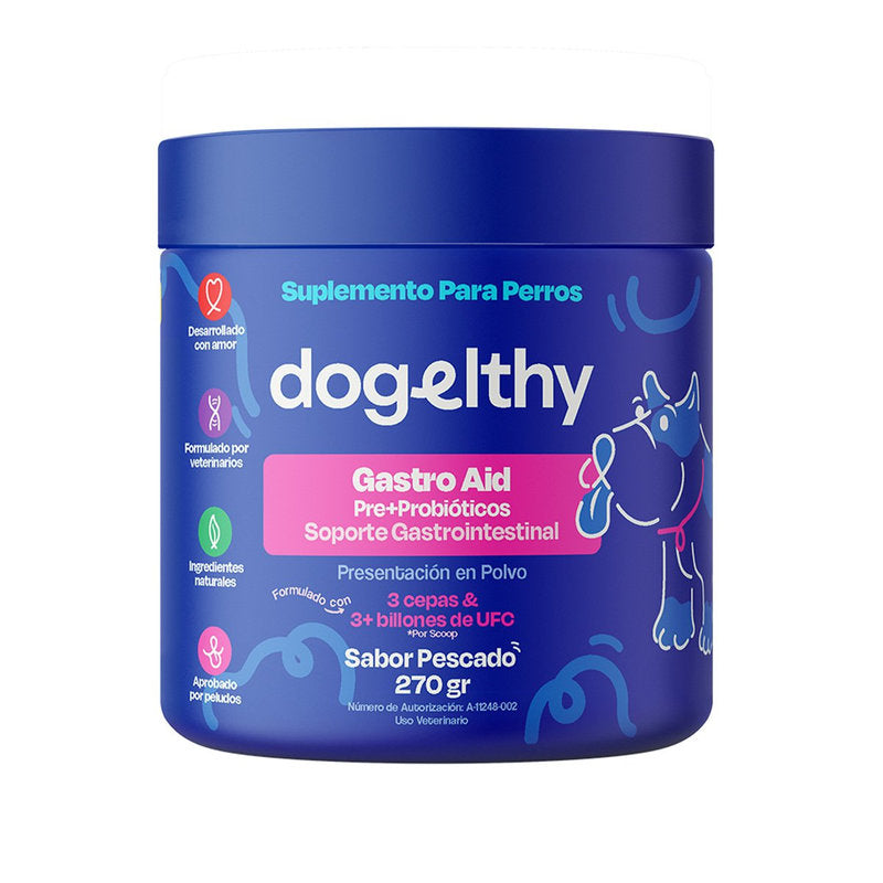 🐶 Dogelthy Gastro Aid – Prebióticos y Probióticos para Salud Digestiva Canina