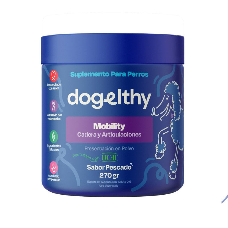 🐶 Dogelthy Mobility – Suplemento para Articulaciones con Glucosamina, Condroitina y Colágeno UC-II