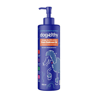 🐶 Dogelthy Aceite de Salmón Omega 3 para Perros 450ml – Salud de Piel, Pelaje y Articulaciones