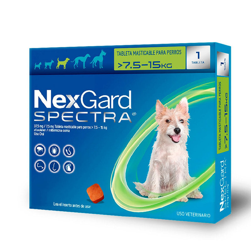 🐶 NexGard Spectra – Tableta Masticable Antipulgas y Desparasitante para Perros