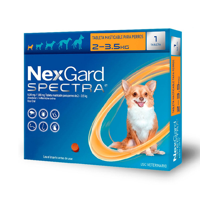 🐶 NexGard Spectra – Tableta Masticable Antipulgas y Desparasitante para Perros