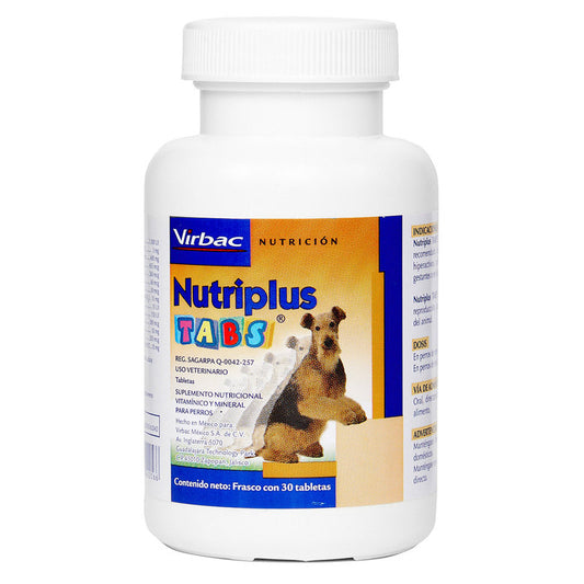 🐾 Virbac Nutriplus Tabs – Multivitamínico en Tabletas para Perros y Gatos