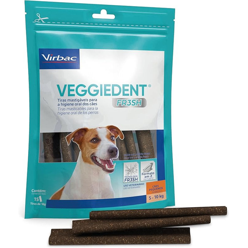 🐶 Virbac Veggiedent Fresh – Tiras Masticables para Higiene Dental en Perros Pequeños